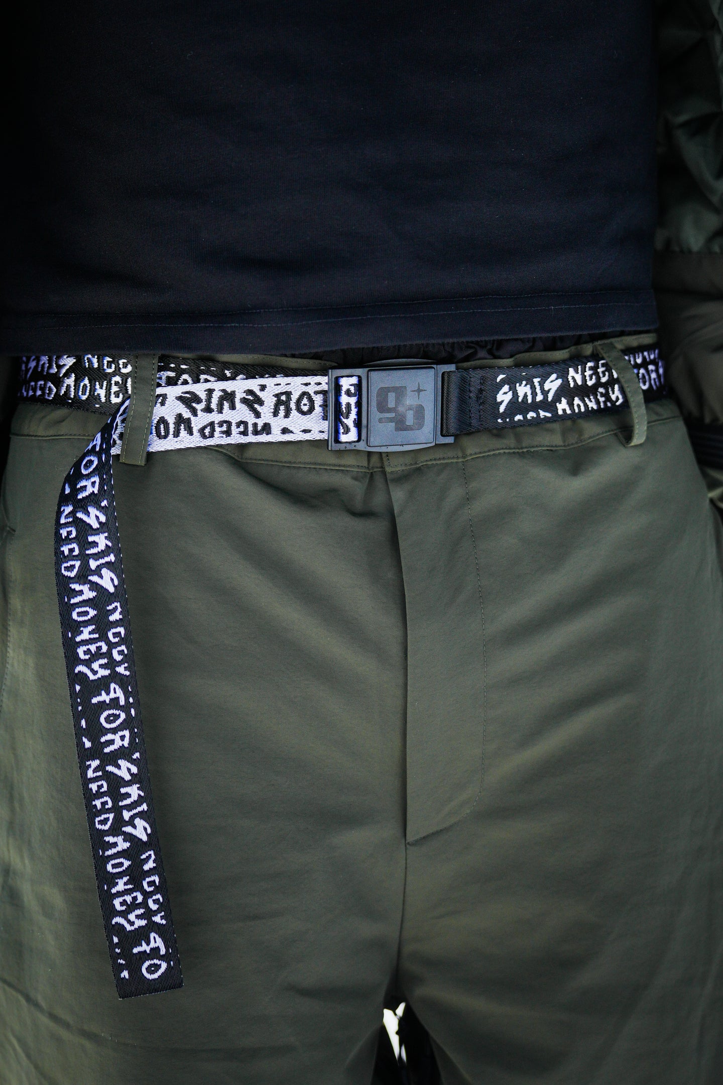 Need Money For Skis Magnetic Belt - Black and White