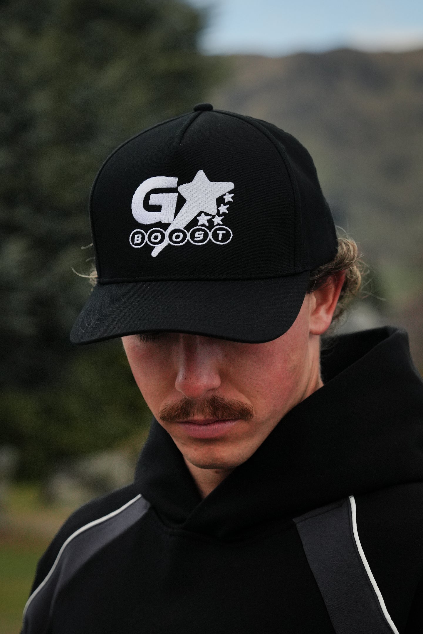 Five Stars Snapback - White on Black