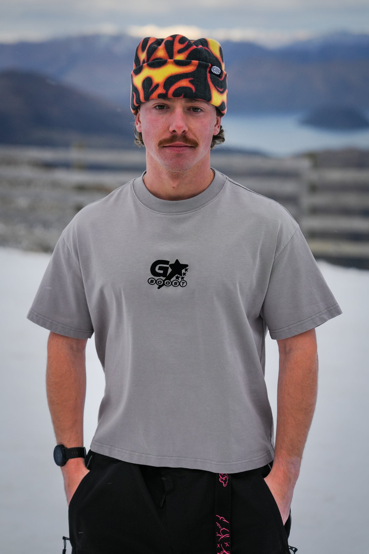 Five Stars Boxy T-Shirt - Grey