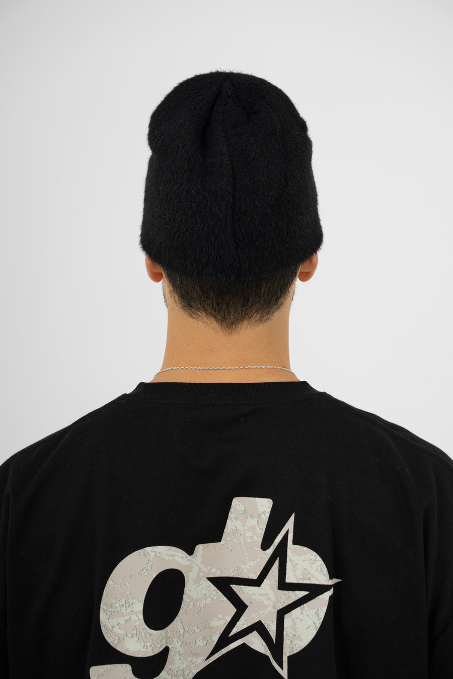 Fluffy Mohair Beanie - Black