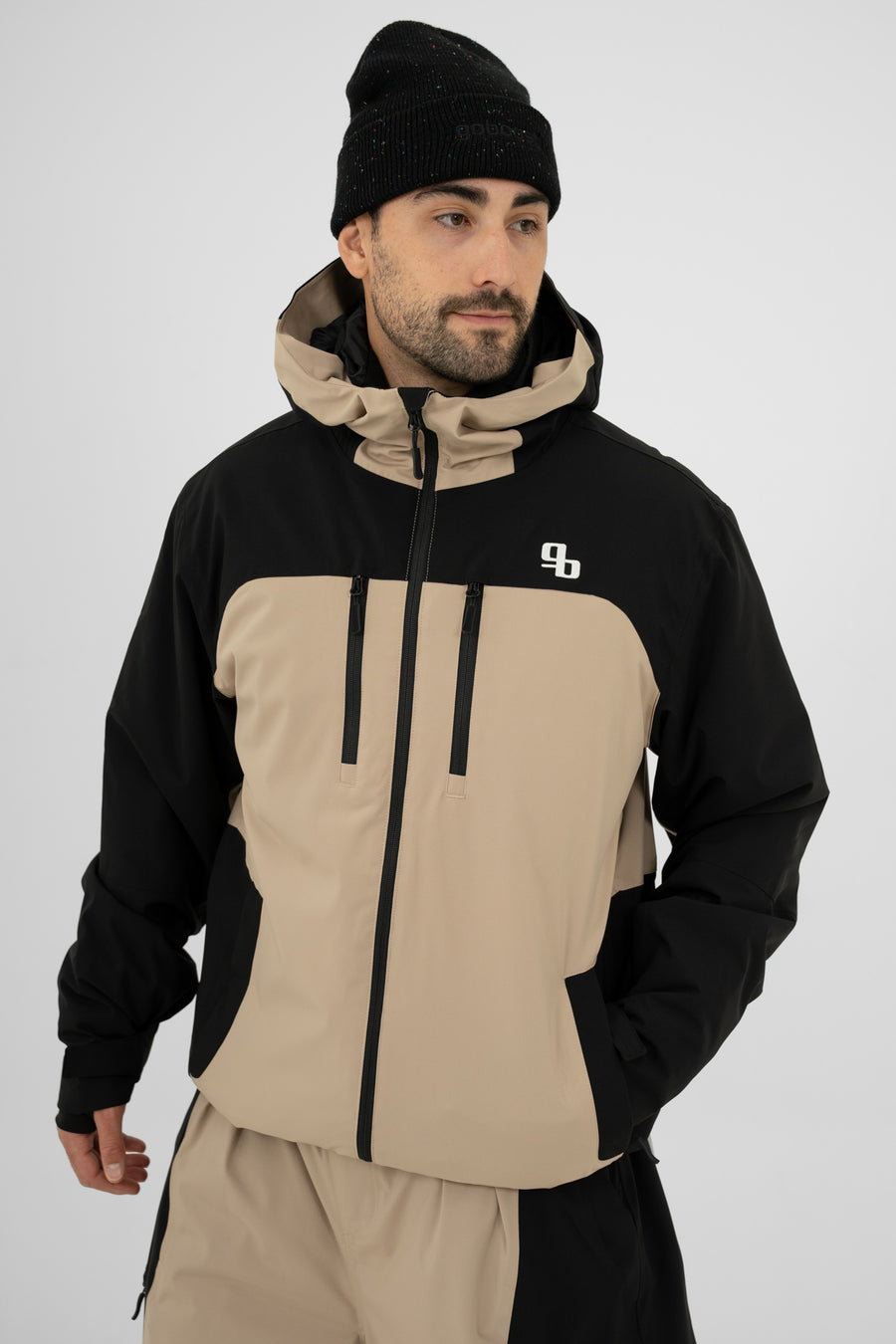 Signature Insulated Jacket – Beige/Black