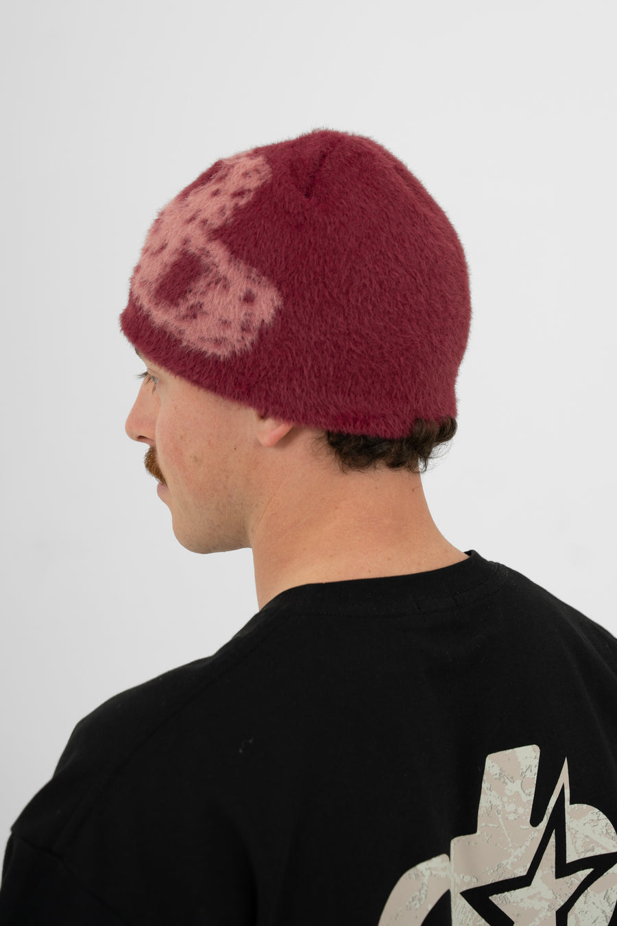 Fluffy Mohair Beanie - Burgundy