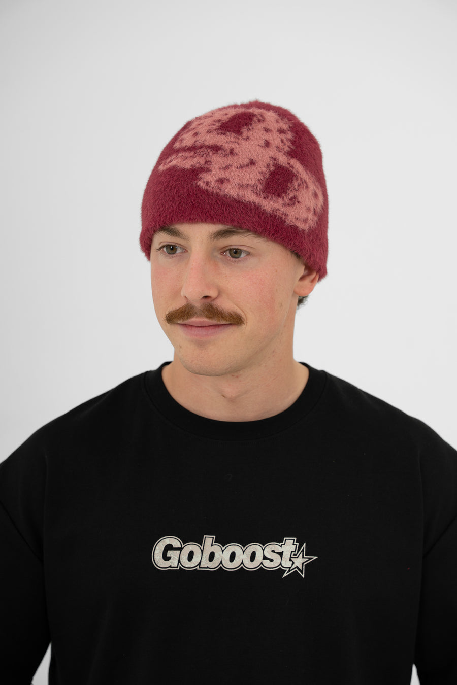 Fluffy Mohair Beanie - Burgundy