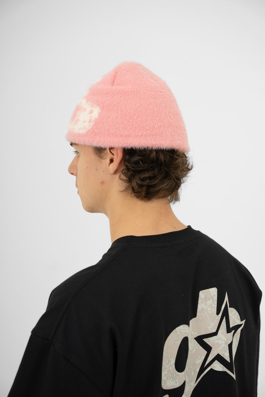 Fluffy Mohair Beanie - Pink