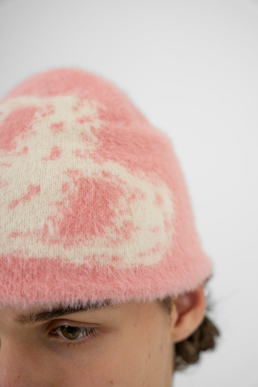Fluffy Mohair Beanie - Pink