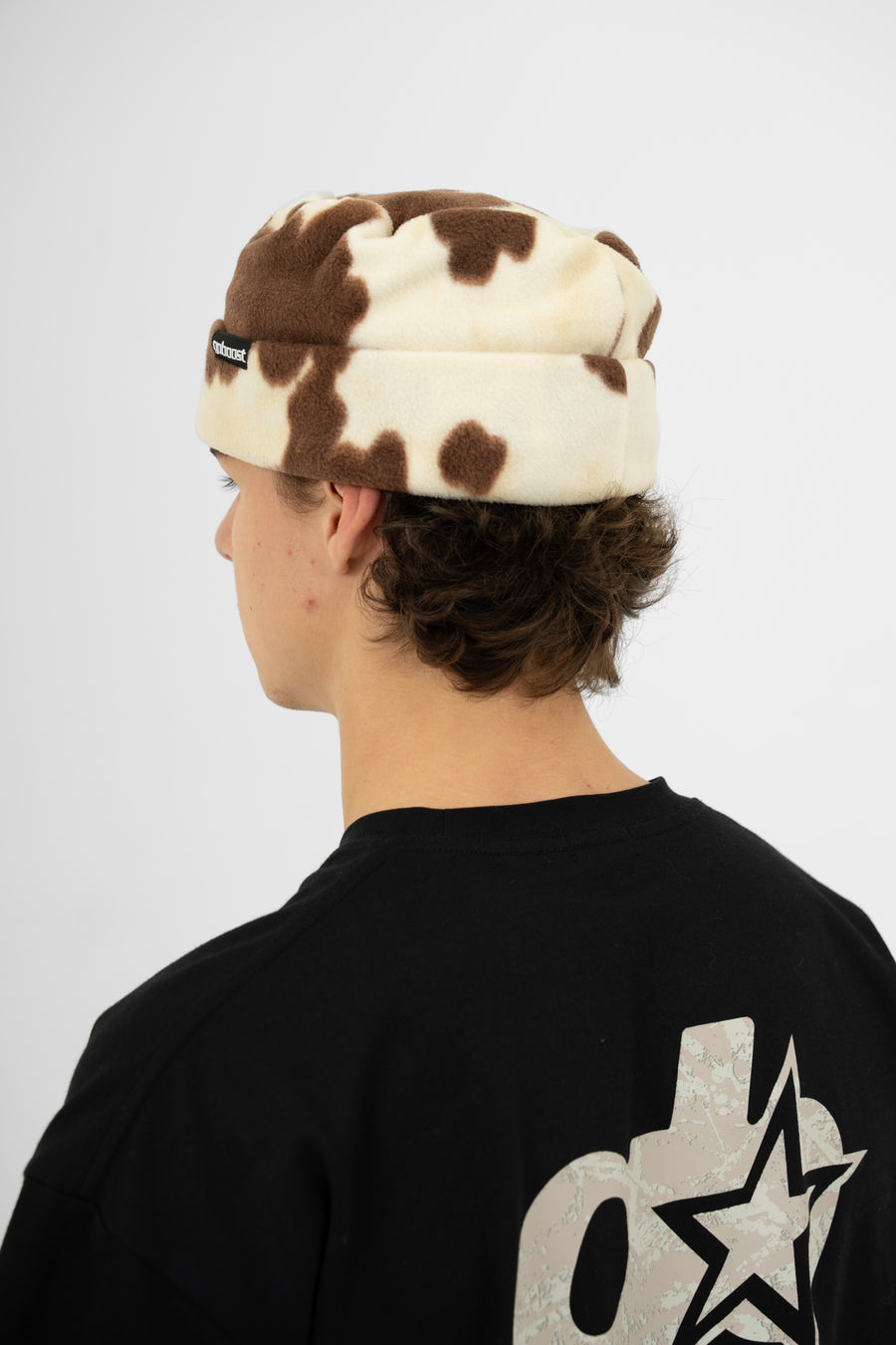 Fleece Beanie - Brown Cow
