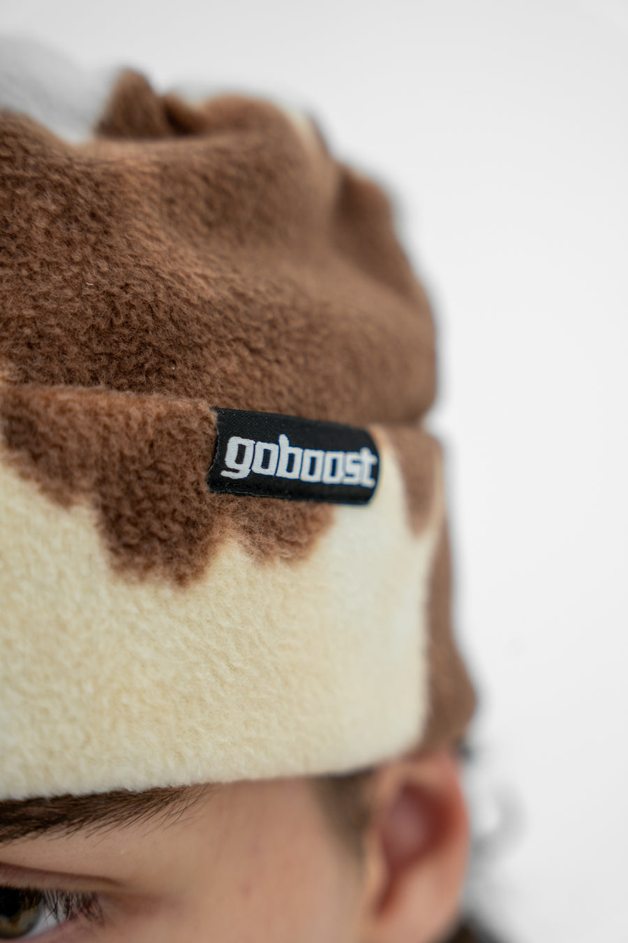 Fleece Beanie - Brown Cow