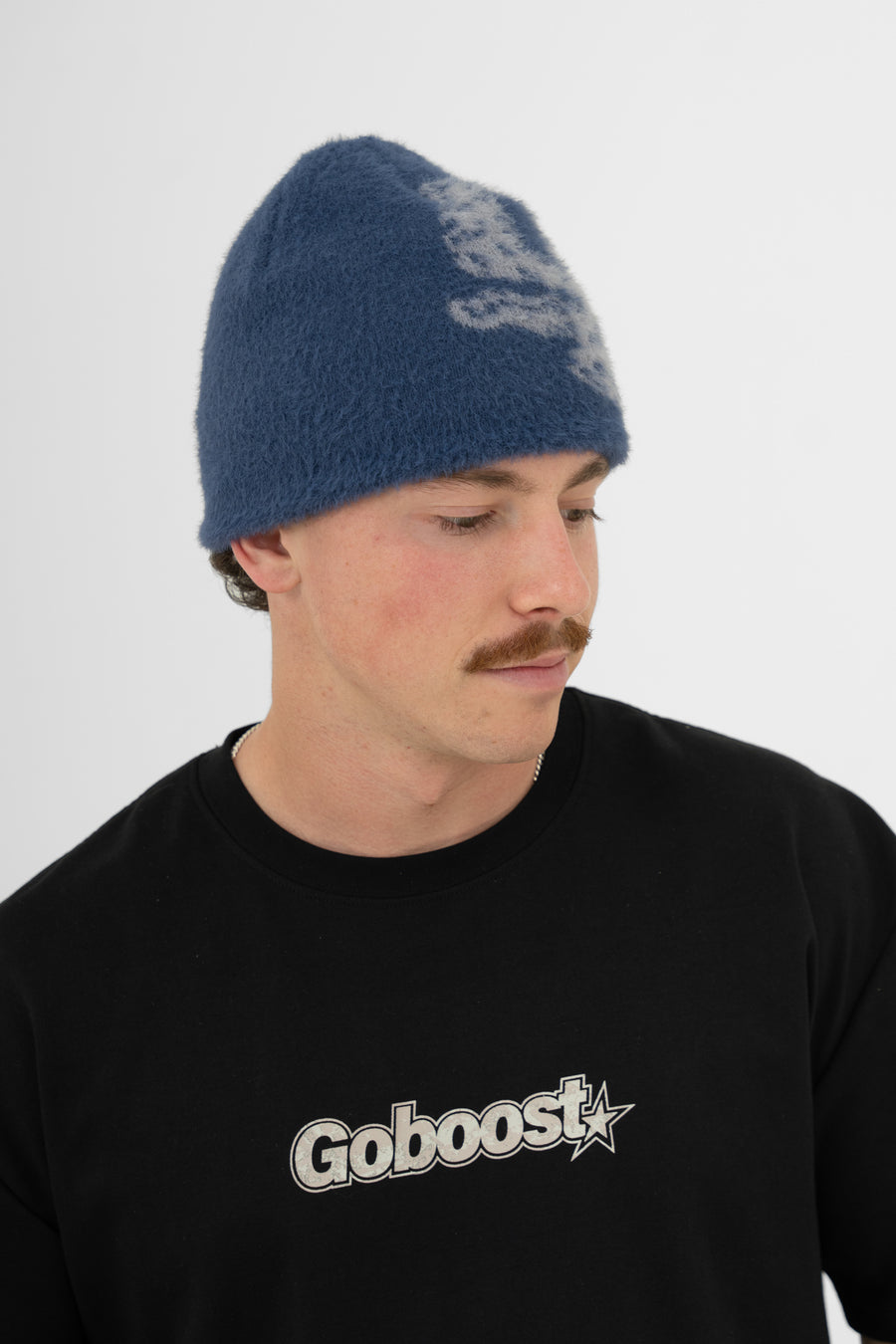 Fluffy Mohair Beanie - Blue
