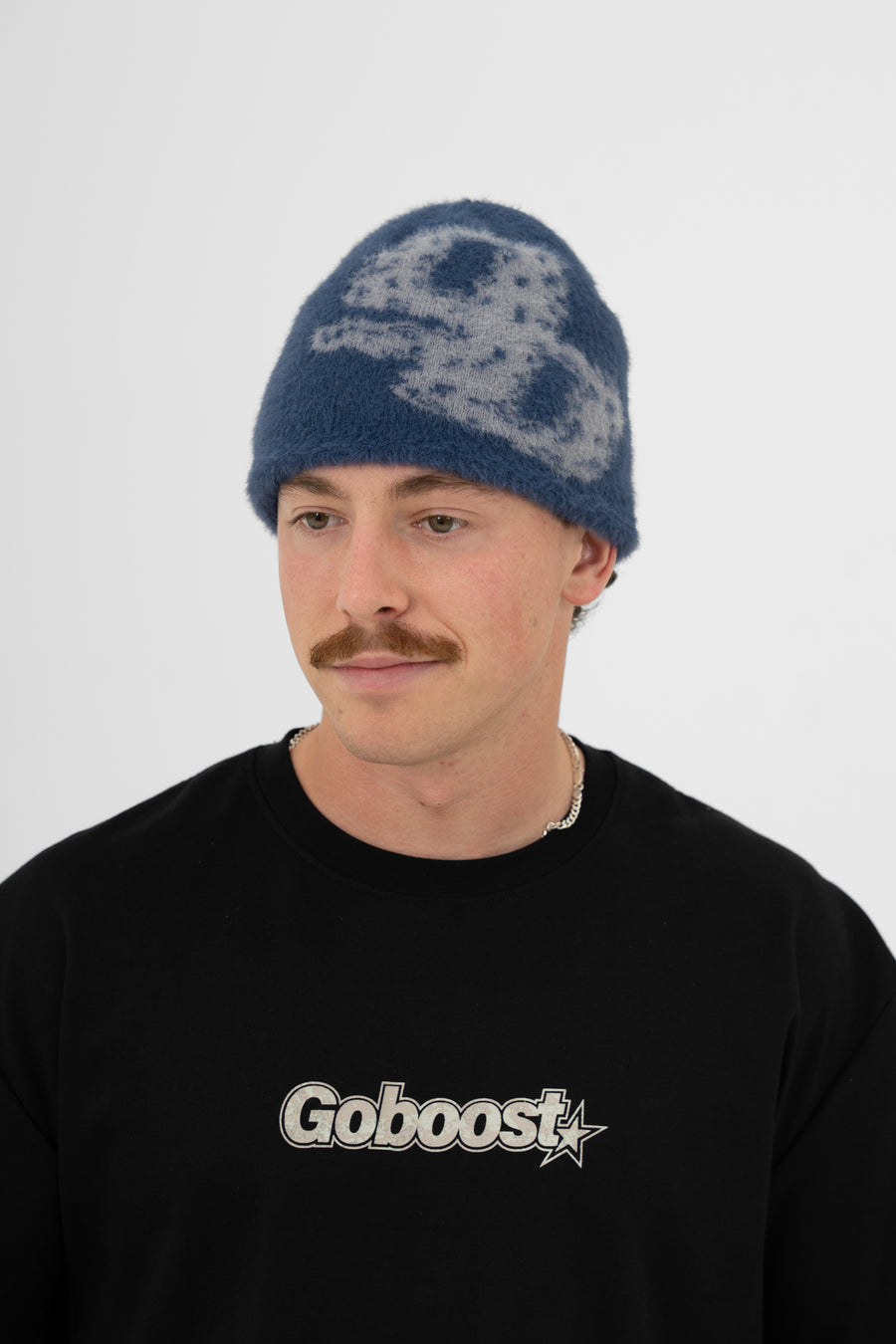 Fluffy Mohair Beanie - Blue