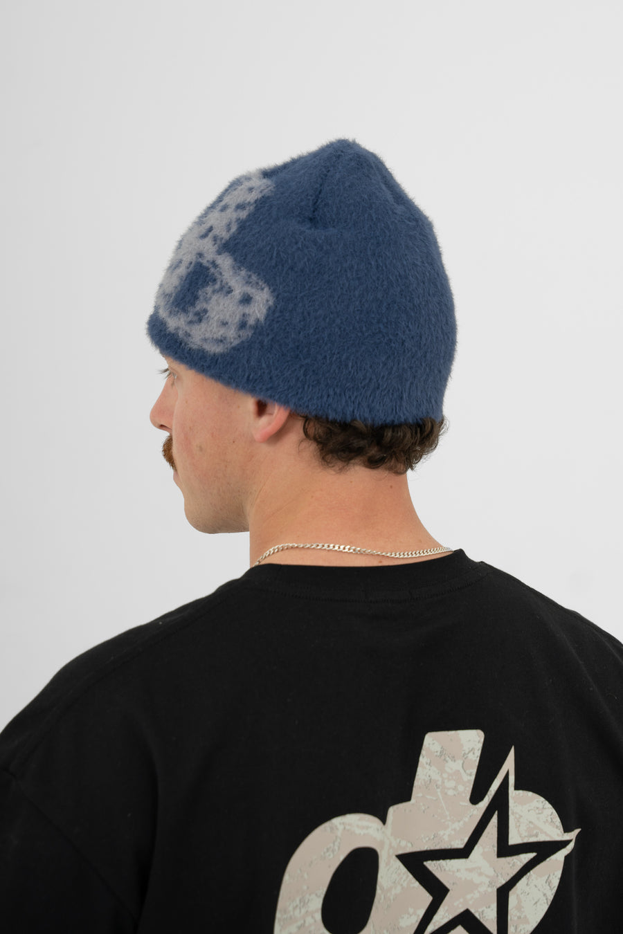 Fluffy Mohair Beanie - Blue