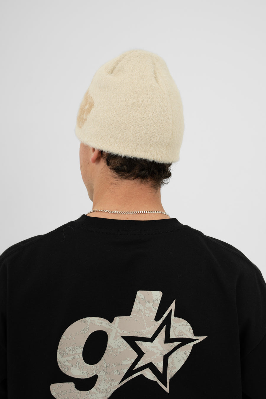 Fluffy Mohair Beanie - Beige