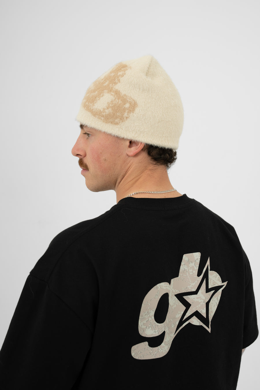 Fluffy Mohair Beanie - Beige