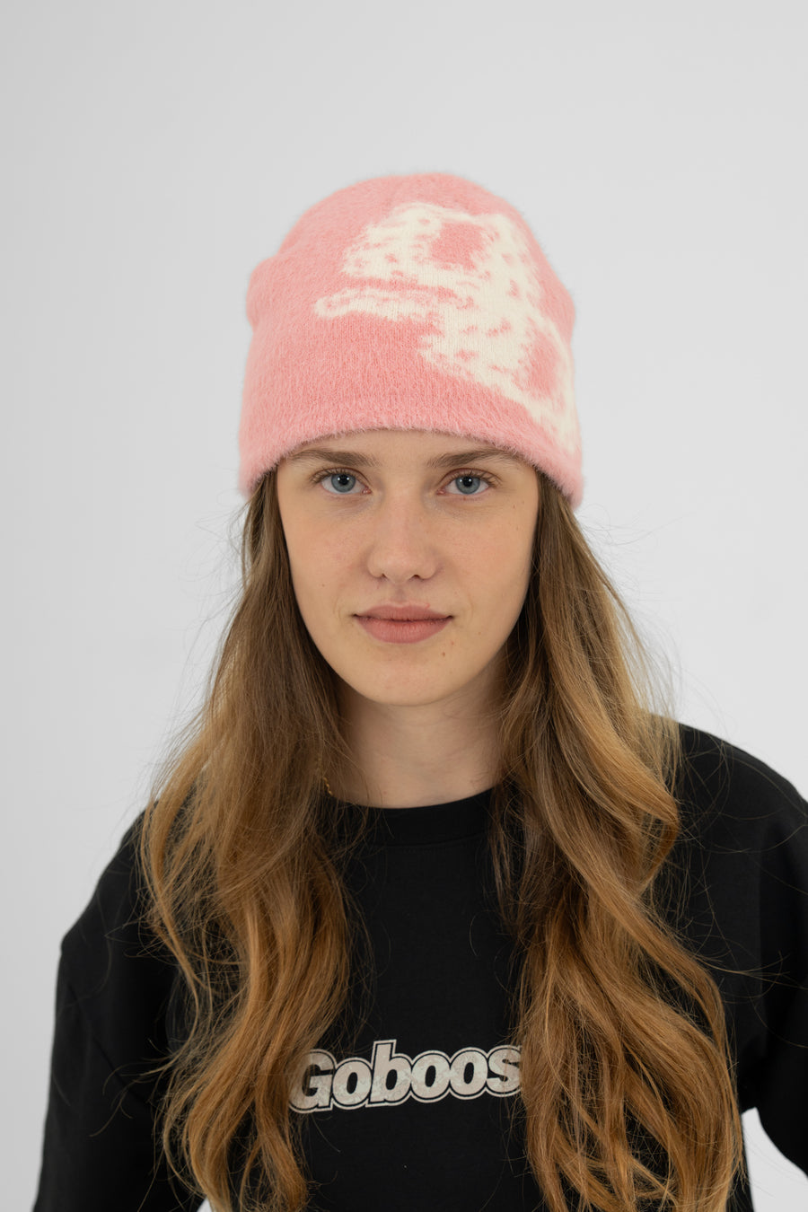 Fluffy Mohair Beanie - Pink