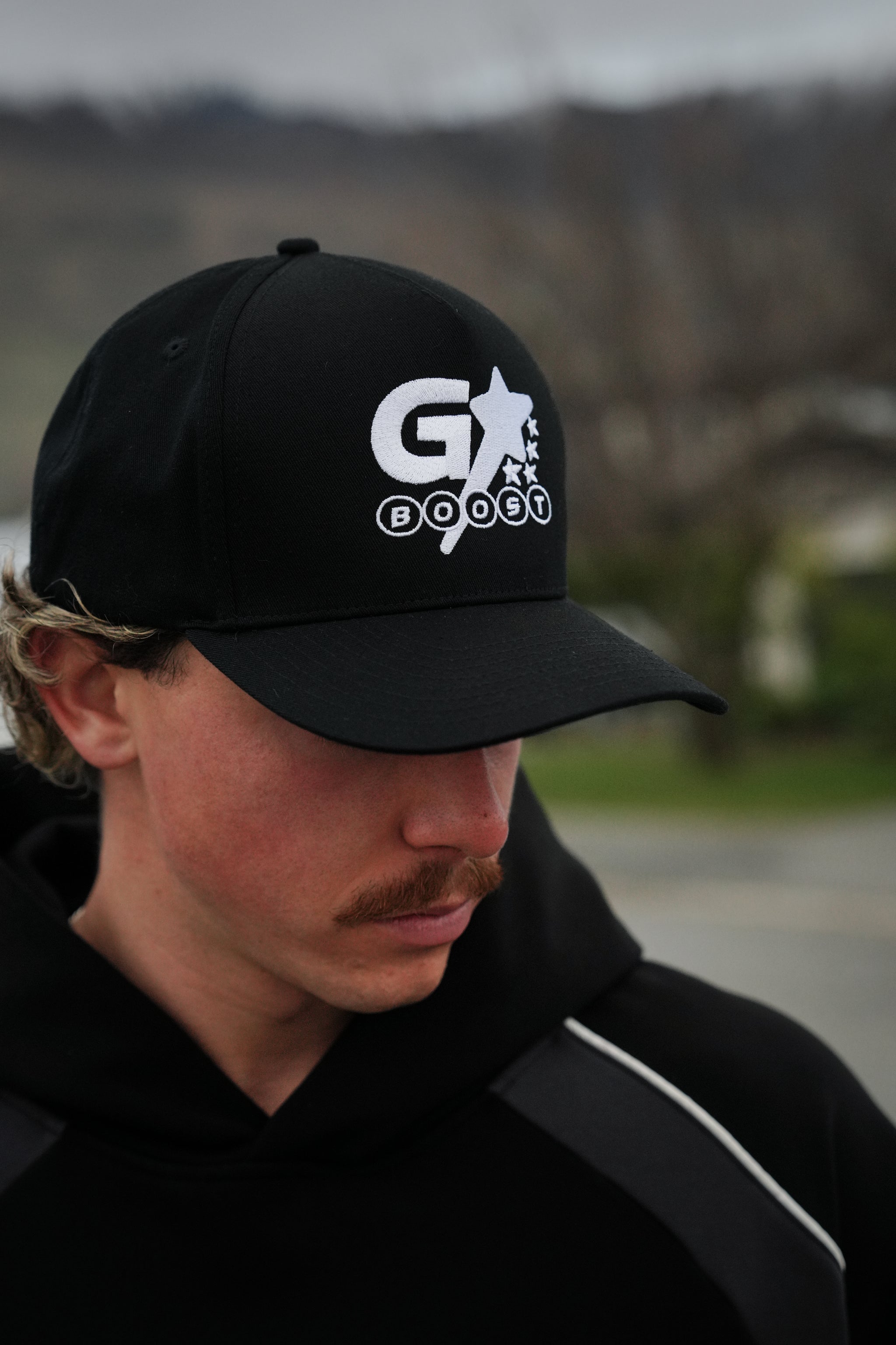 Five Stars Snapback - White on Black