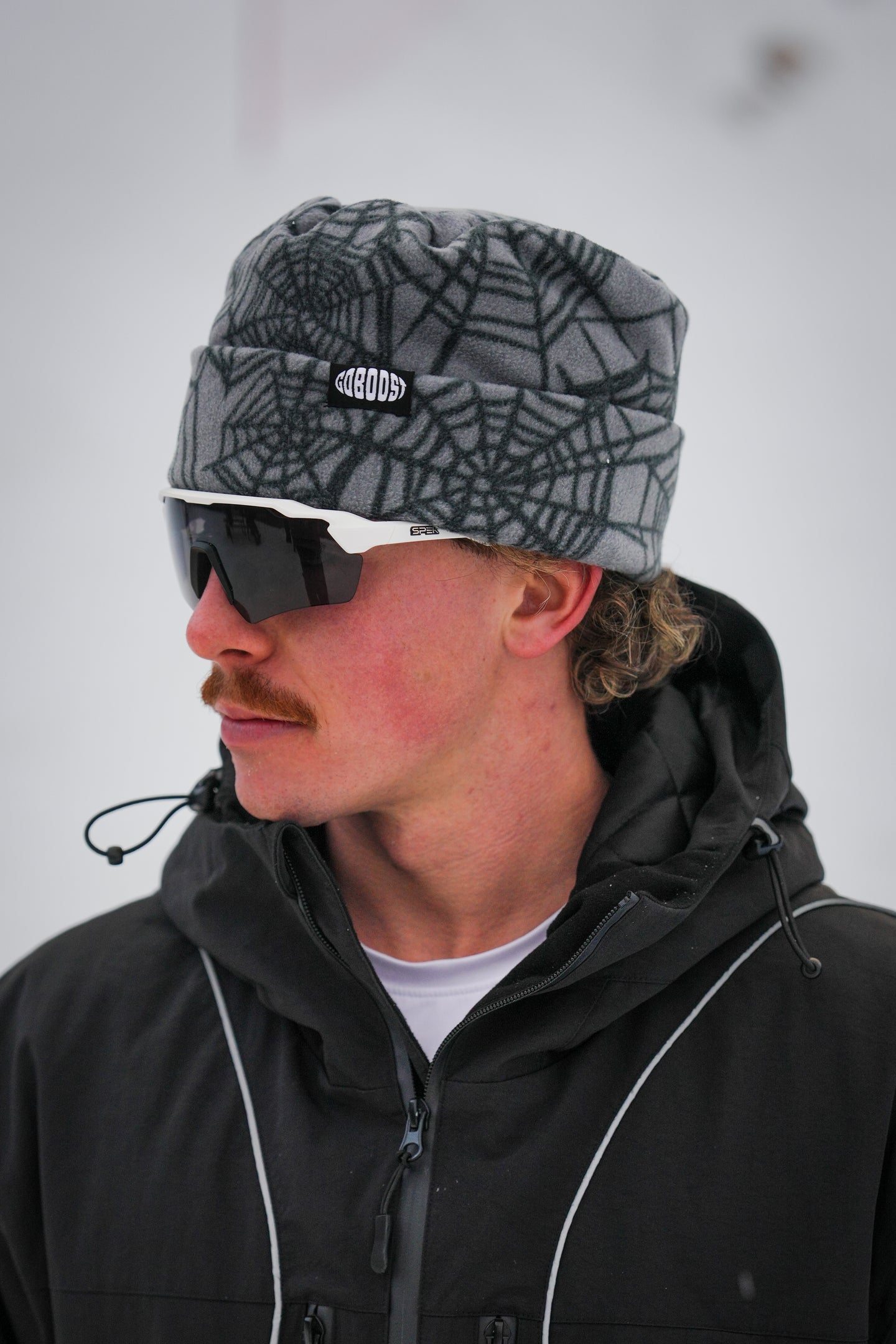 Washed Spider Web Beanie - Grey