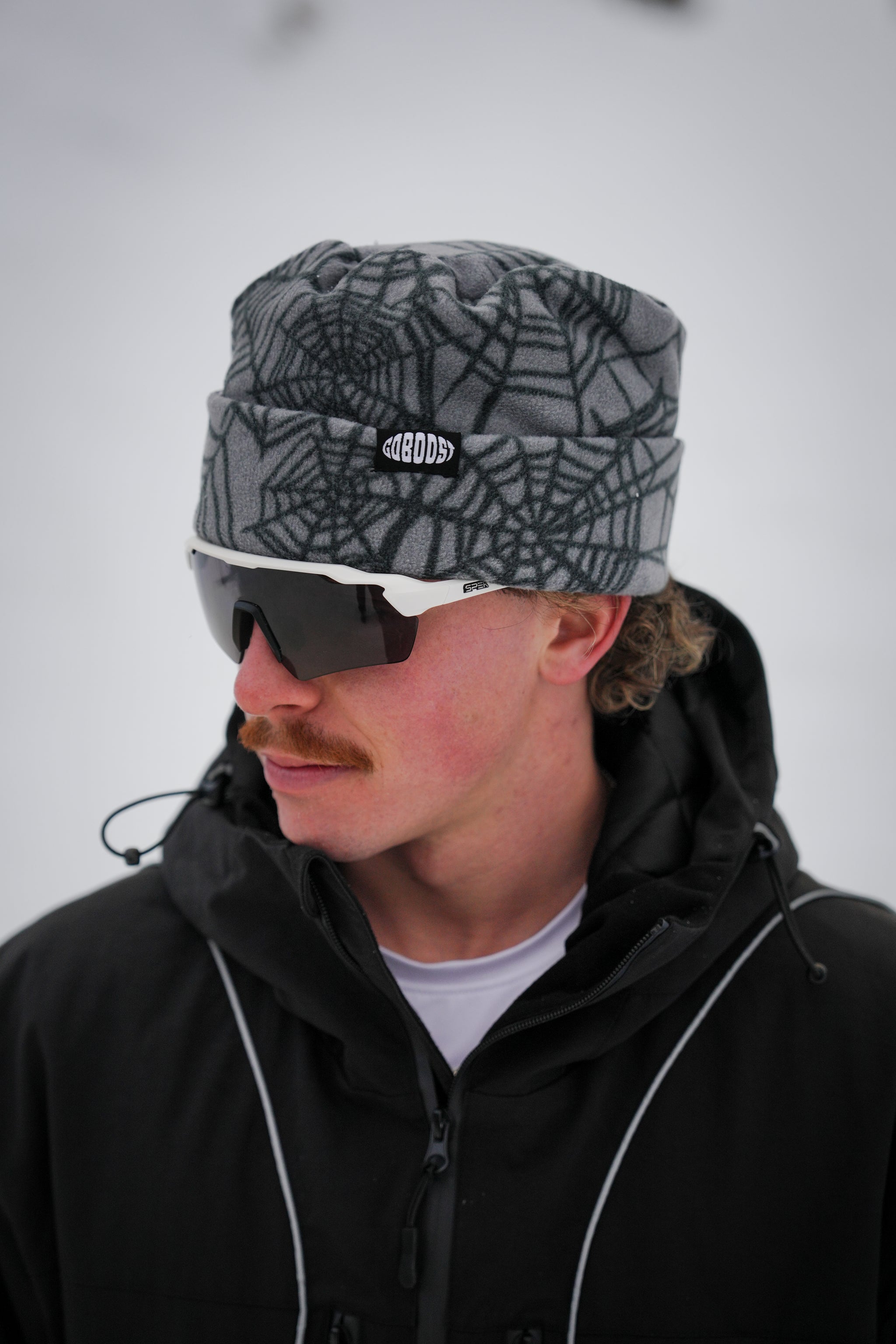 Washed Spider Web Beanie - Grey