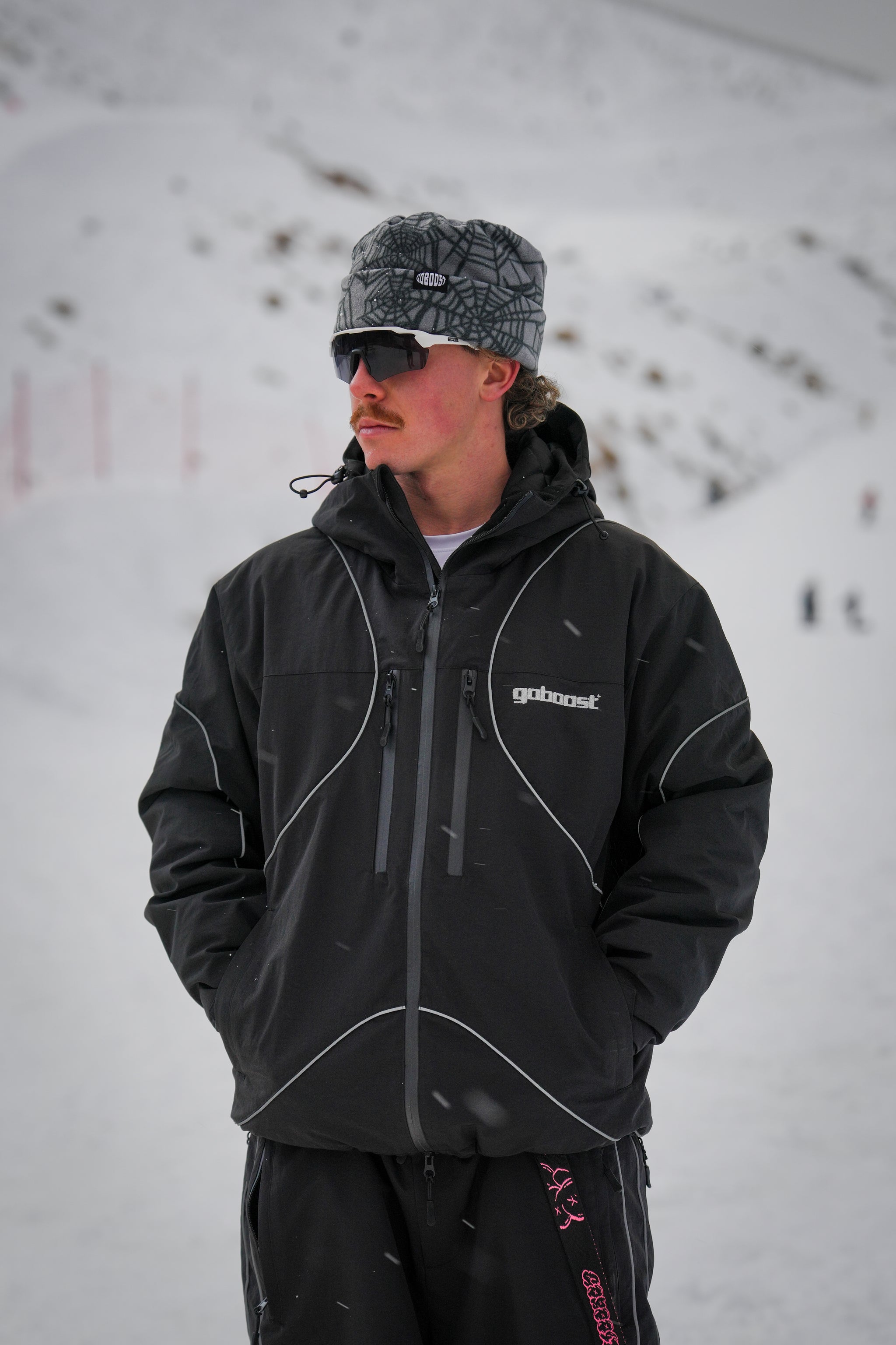 Washed Spider Web Beanie - Grey