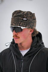 Washed Spider Web Beanie - Brown