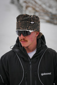 Washed Spider Web Beanie - Brown
