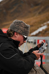 Washed Spider Web Beanie - Brown