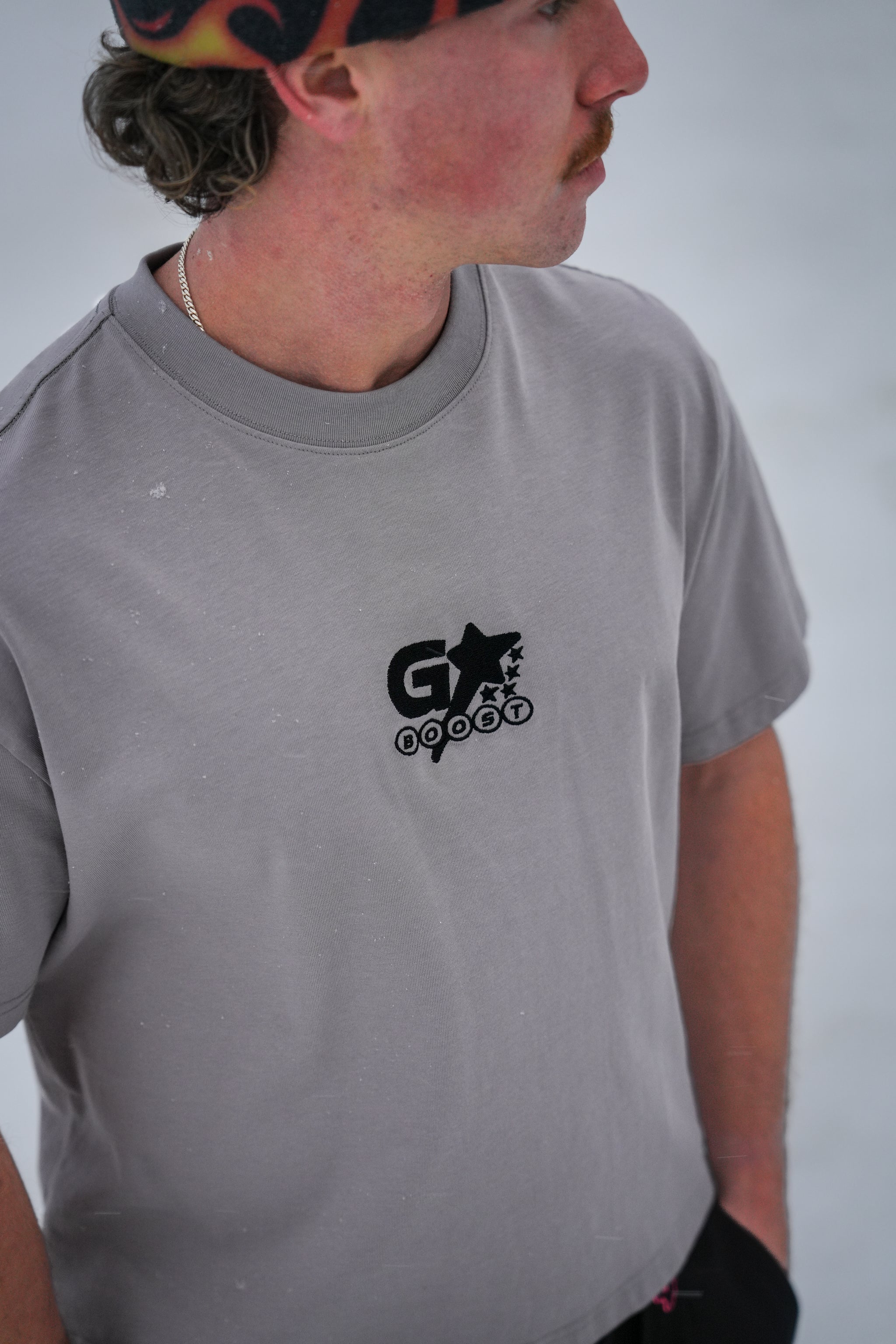 Five Stars Boxy T-Shirt - Grey