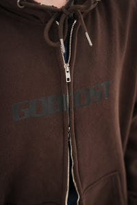 Bungee Cord Zip Hoodie - Cocoa