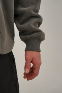 Bungee Cord Zip Hoodie - Olive Grey