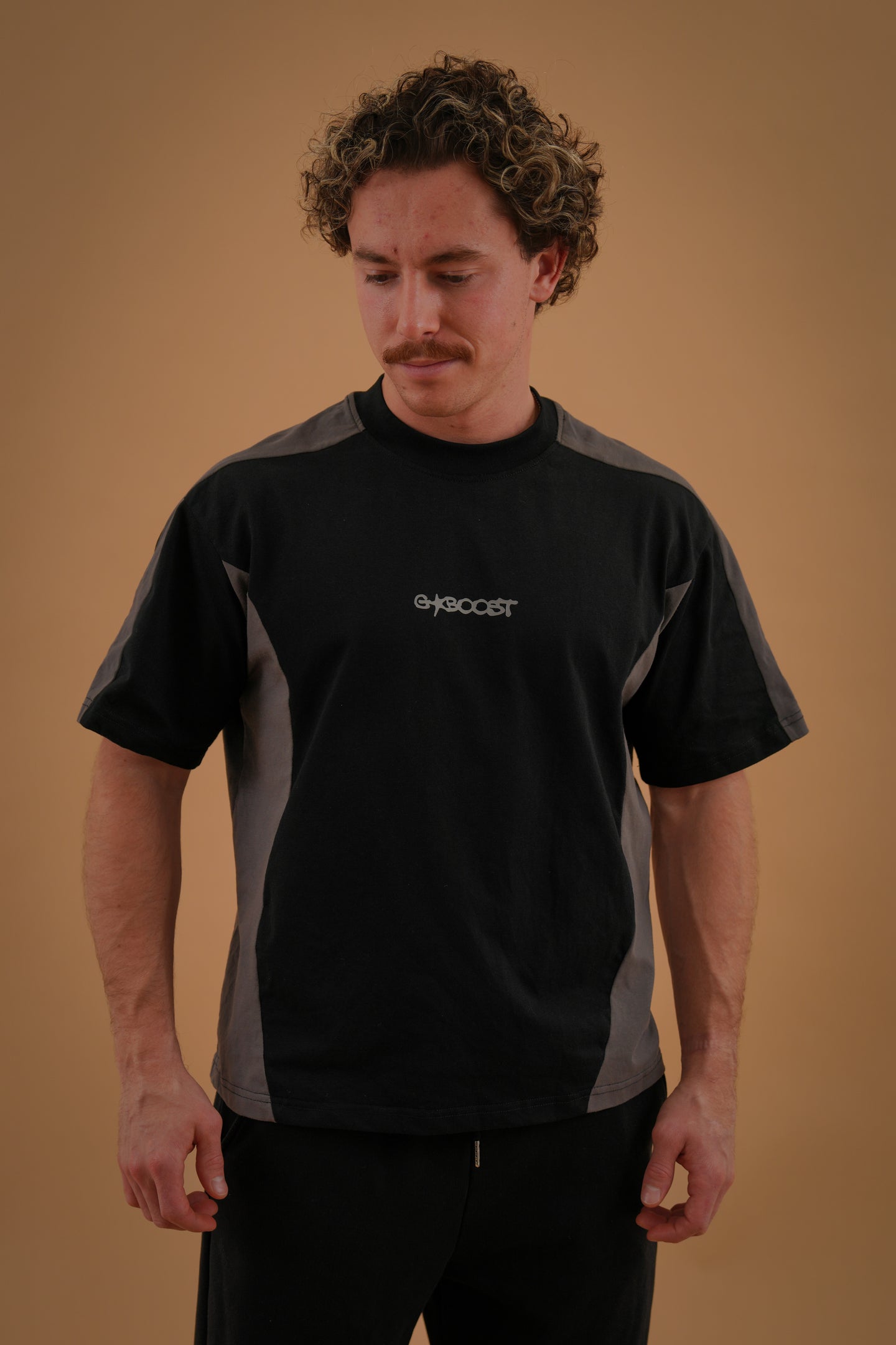 Panel T-Shirt - Black and Grey
