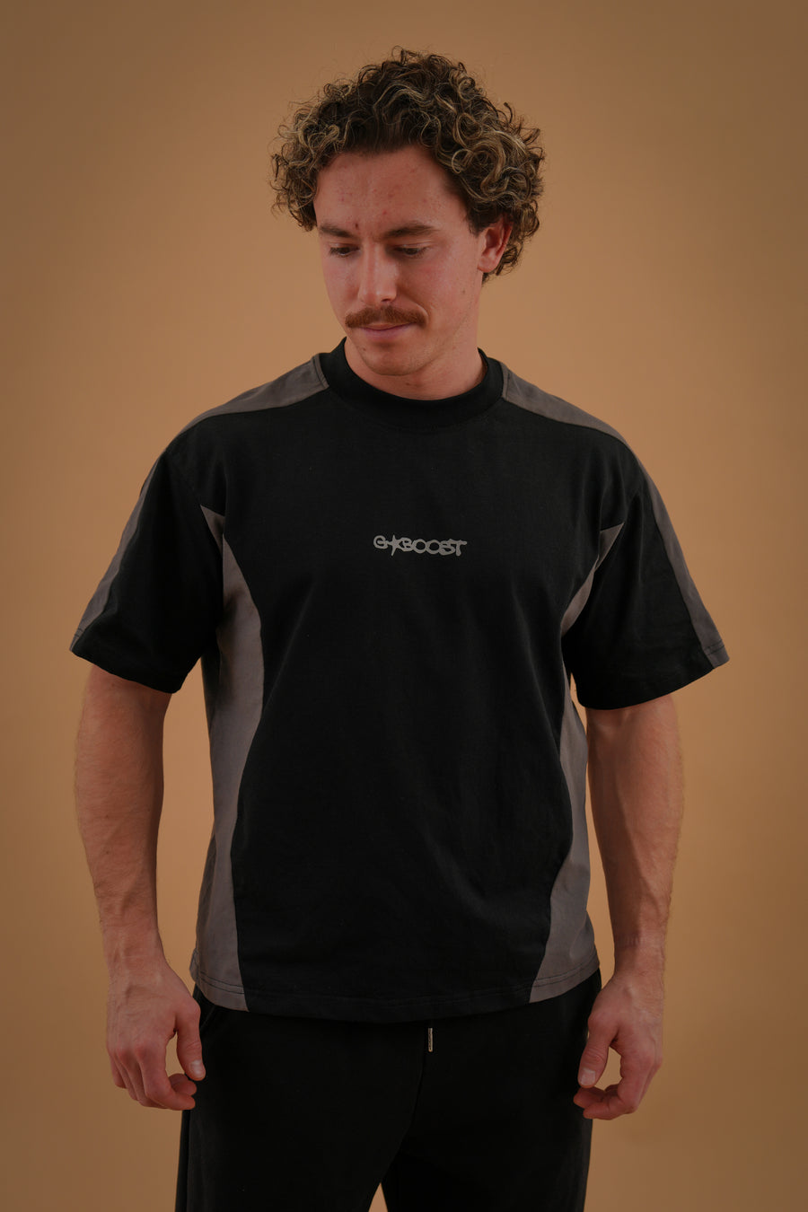 Panel T-Shirt - Black and Grey
