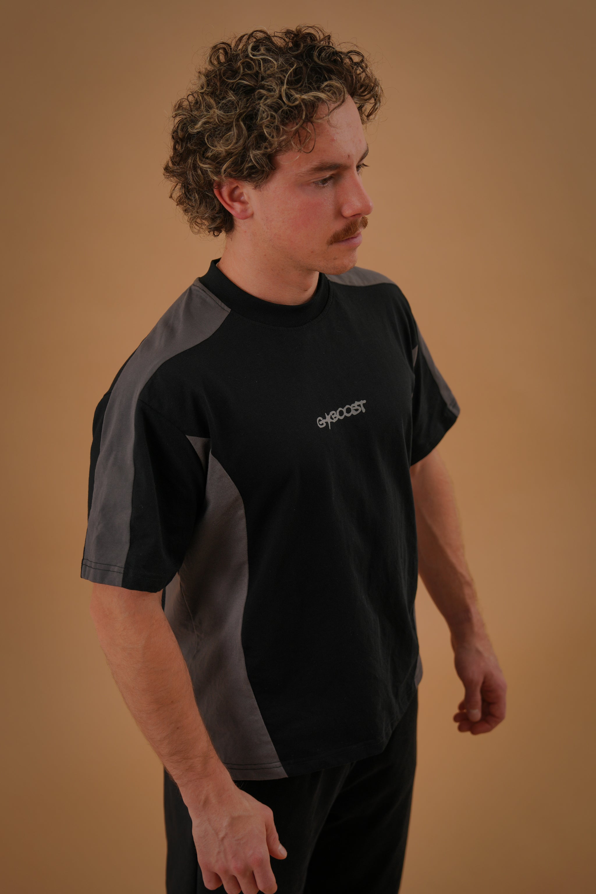 Panel T-Shirt - Black and Grey